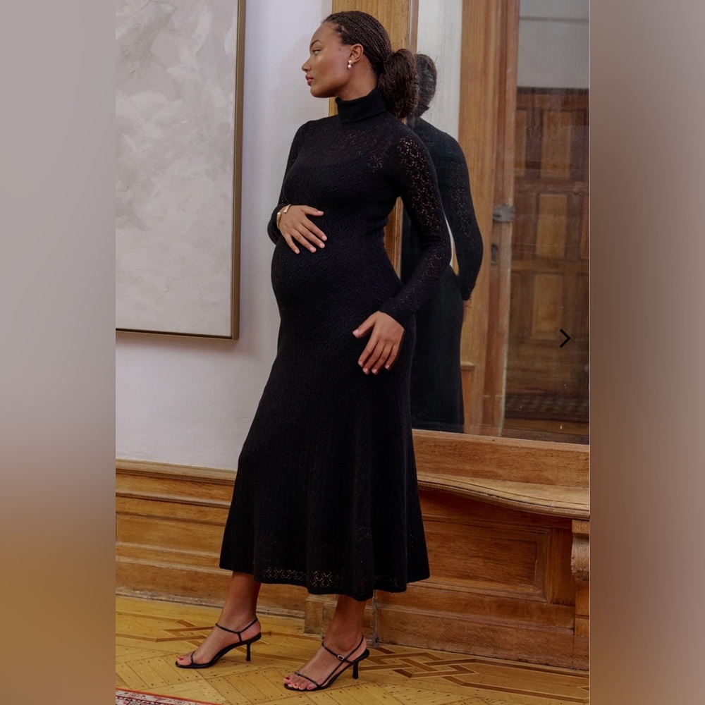 Elegant Black Maternity Dress